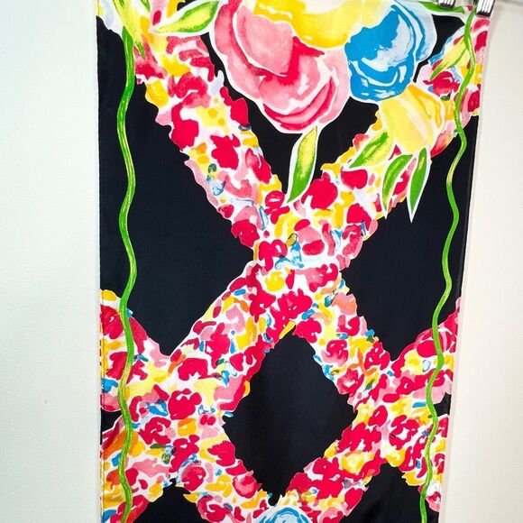 Bob Mackie Wearable Art 100% Silk Floral Print Scarf - Picture 7 of 9